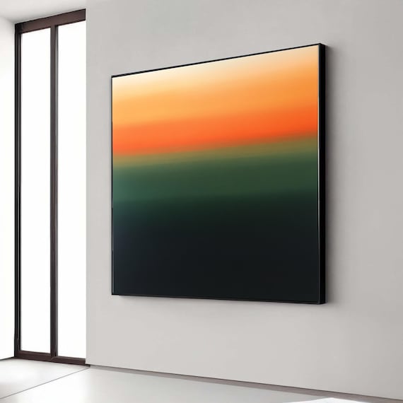 Warm Gradient Abstract Canvas Mark Rothko Inspired Wall Art Modern Color Field Painting Contemporary Home Decor Gift