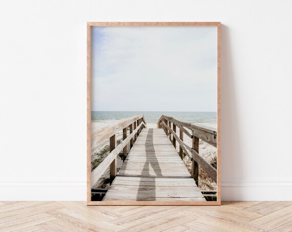 Wooden Boardwalk Path To The Ocean Coastal Beach Photo Poster