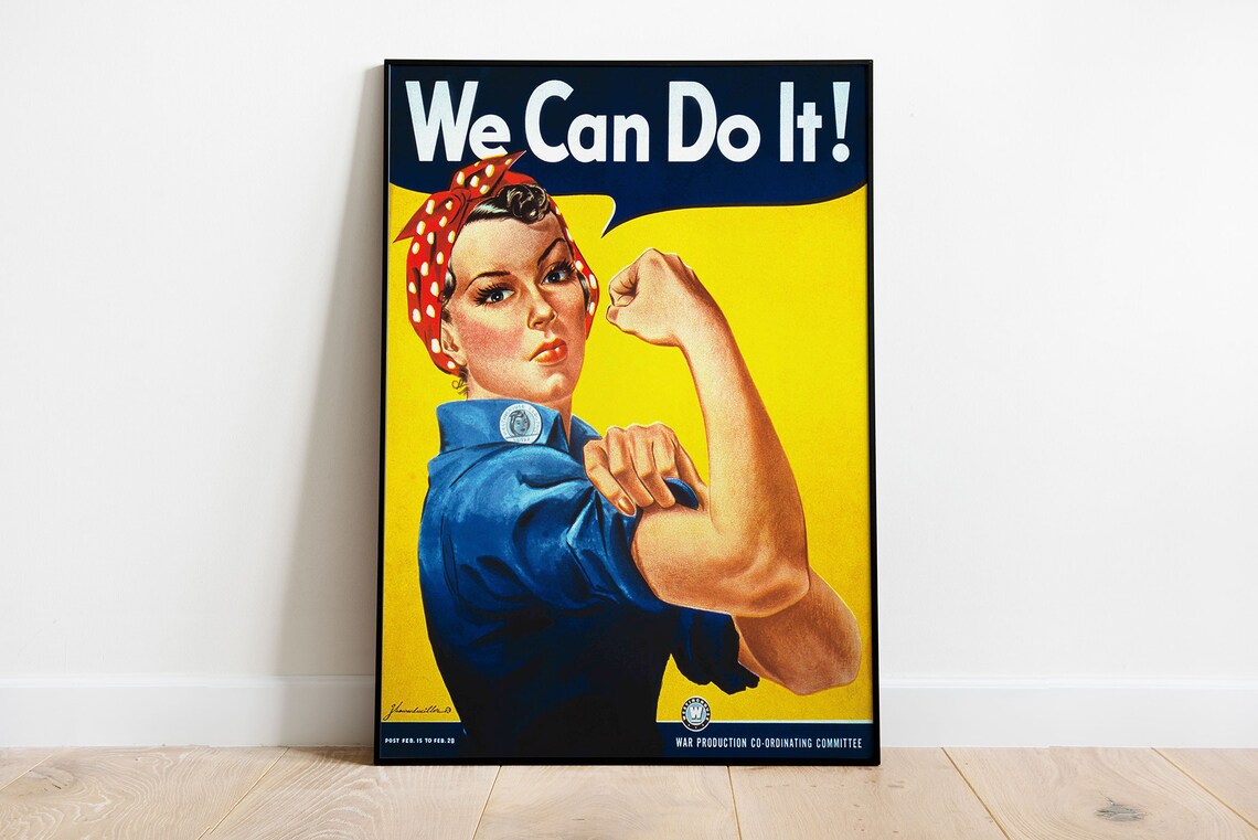 We Can Do It Poster, Retro Vintage Woman Power