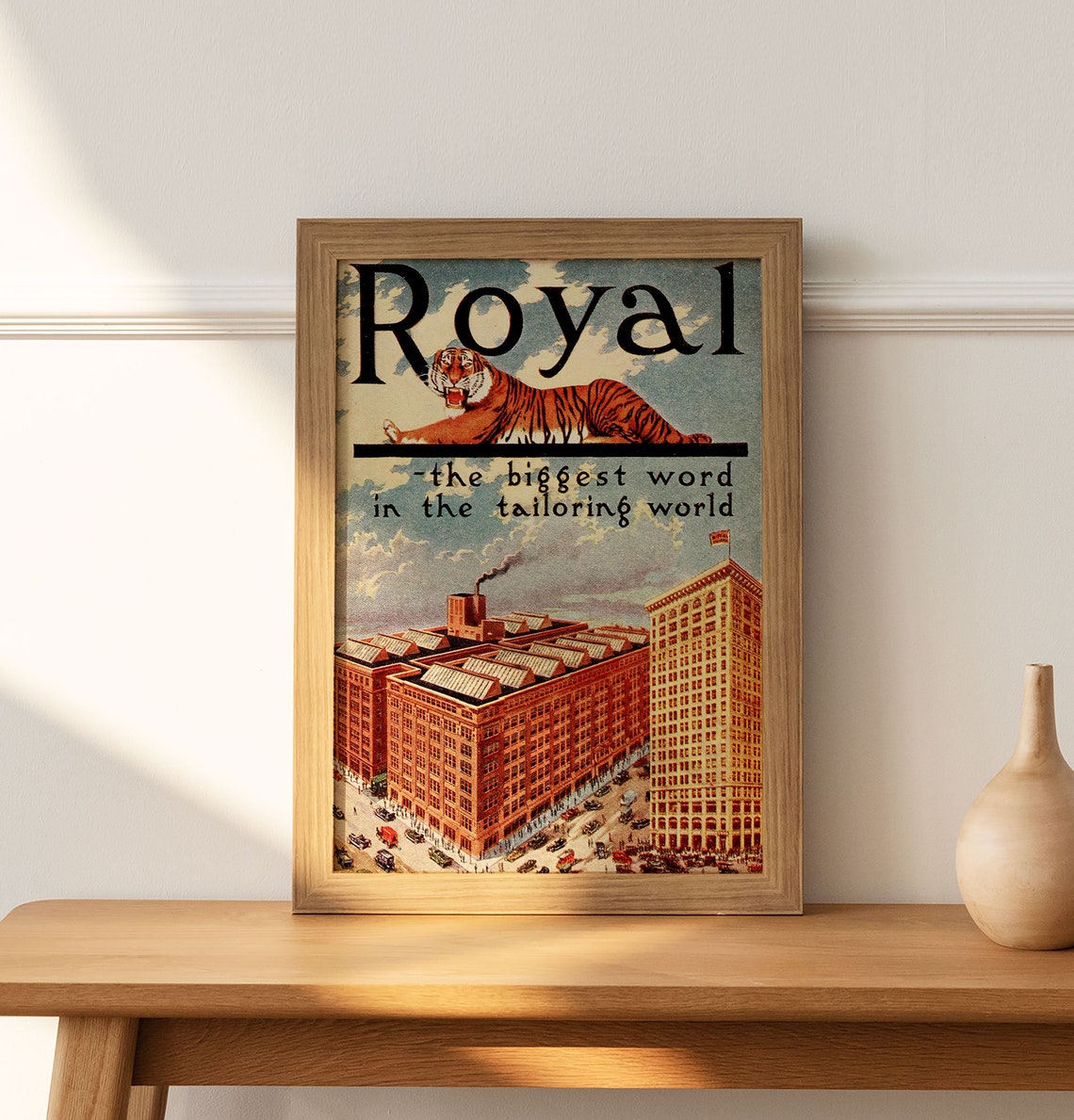 Royal Tiger Biggest Word Tailoring Vintage Ad Art Style Poster - Image 2