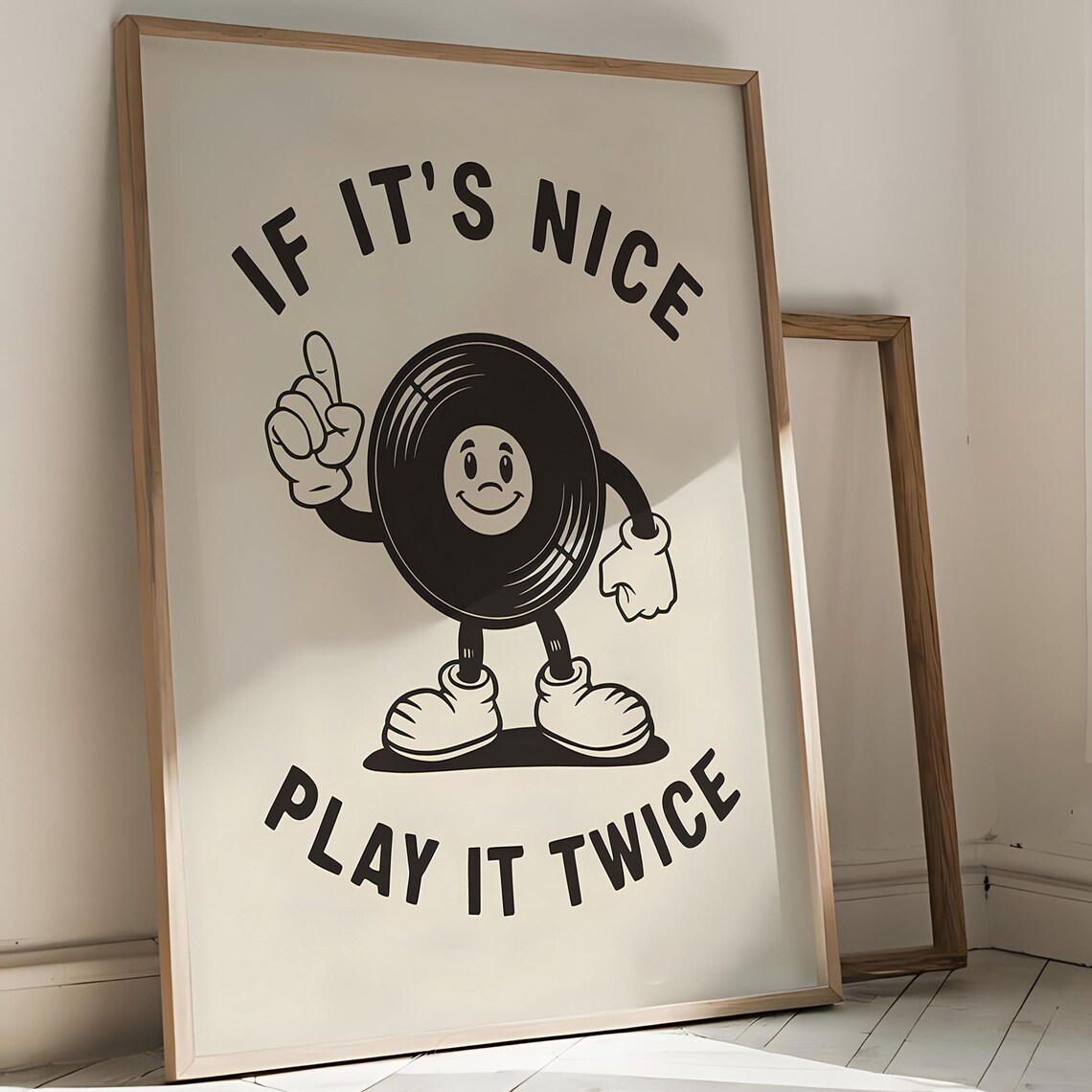 Retro Groovy Record Player Art Print, Vintage