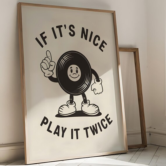 Retro Groovy Record Player Art Print, Vintage