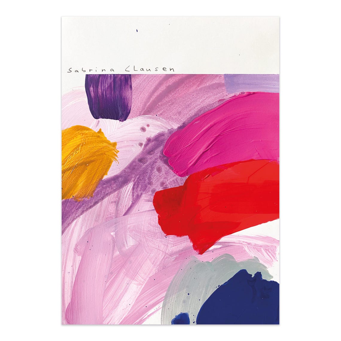 Sabrina Clausen Magenta Pink Ochre Red Abstract Brushstroke Wall Art - Image 2