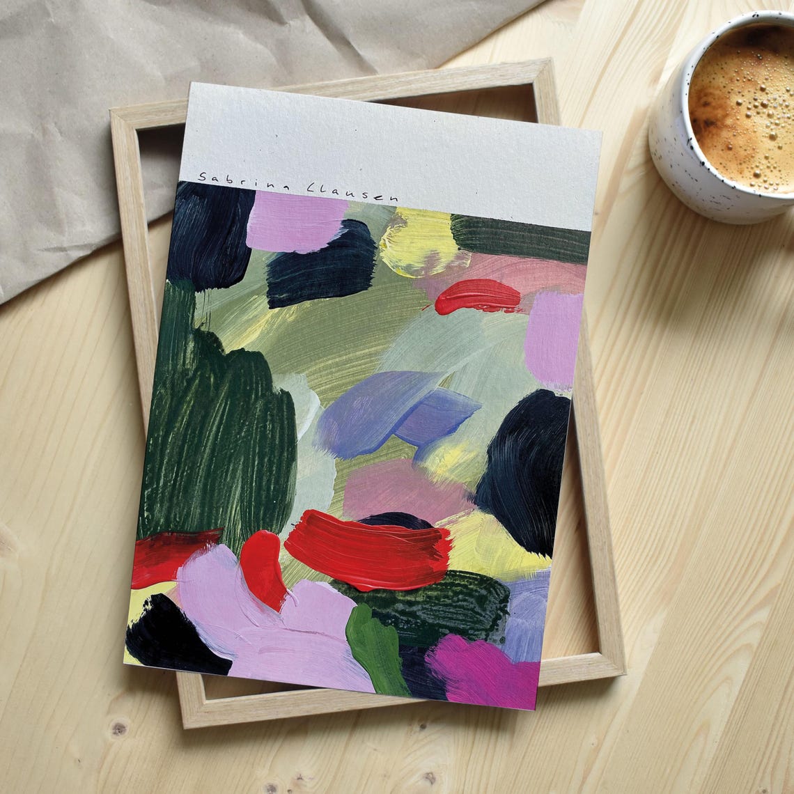 Sabrina Clausen Colorful Patchwork Abstract Brushstroke Poster - Image 4