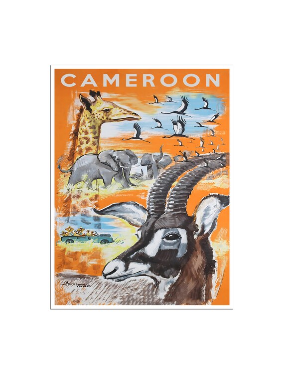 Cameroon Travel Poster Africa Print African Art Decor Xr4699