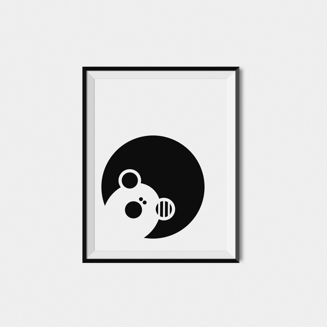 Bear Nursery Art Print, Black And White Kids Decor