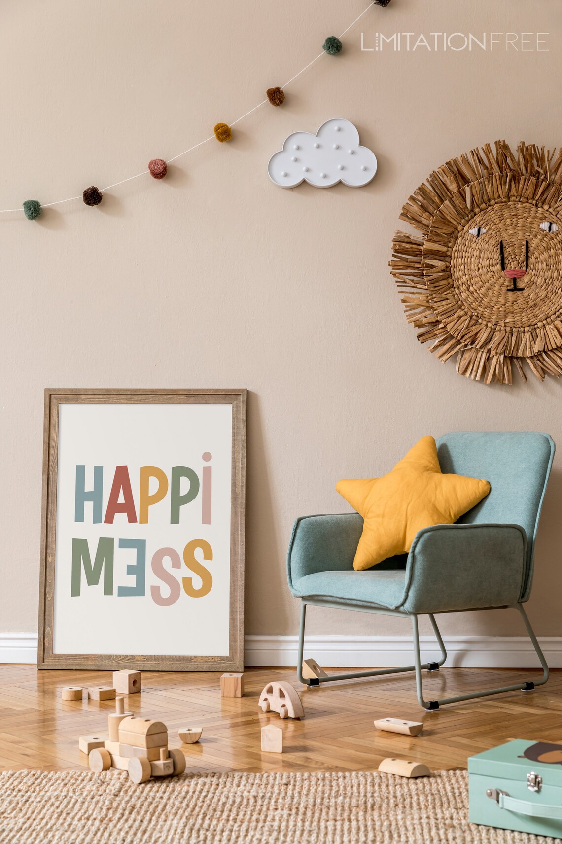 Happimess Kids Affirmation Art Print, Playroom Decor - Image 2