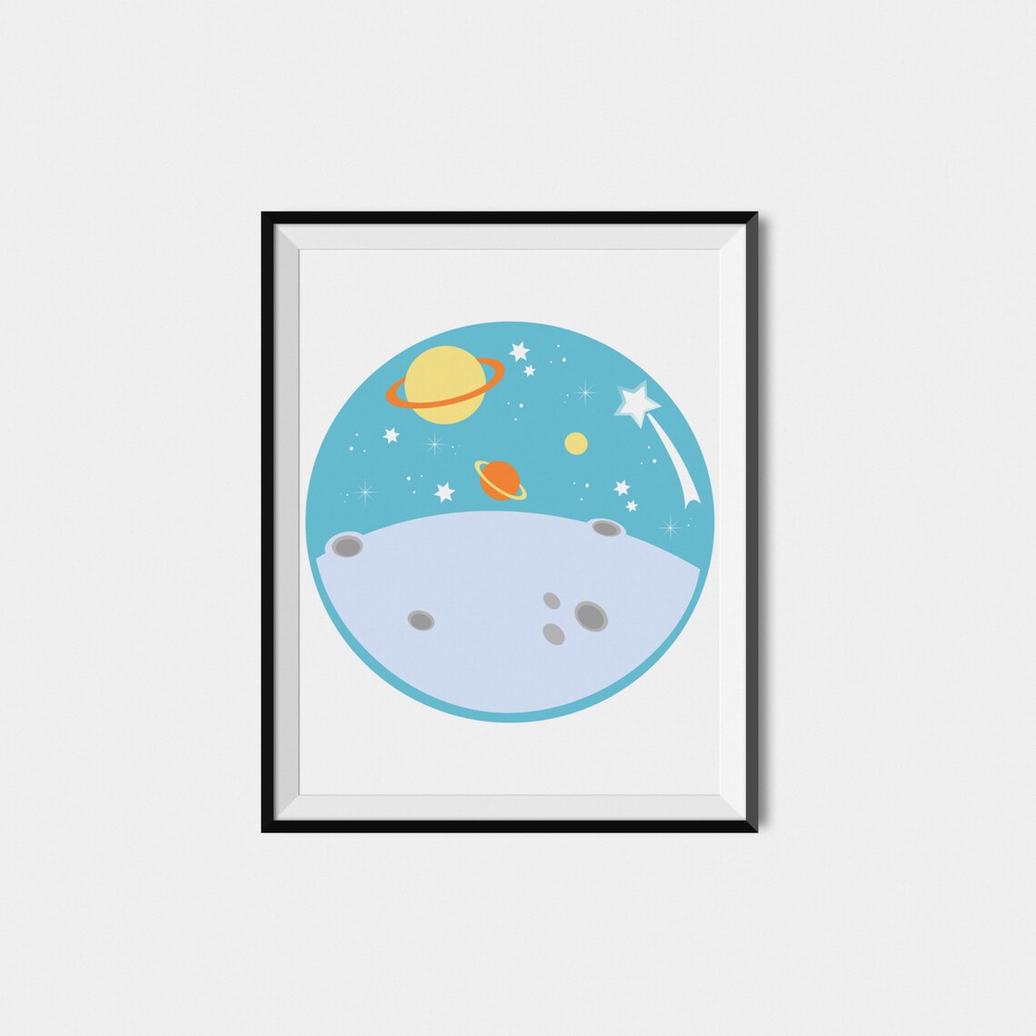 Outer Space Planets And Stars Kids Nursery Wall Poster Boys Room Decor - Image 2
