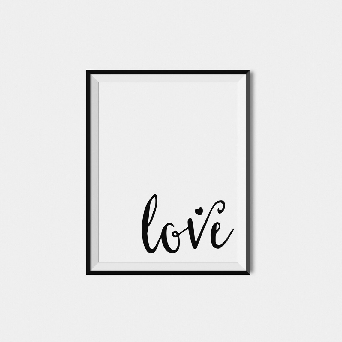 Love Typography Art Print, Black and White Minimalist - Image 3