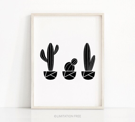 Cactus Modern Wall Art Print, Home Decor Poster