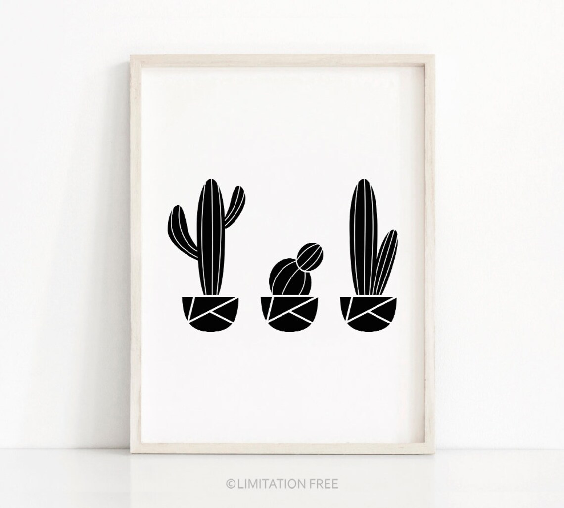 Cactus Modern Wall Art Print, Home Decor Poster