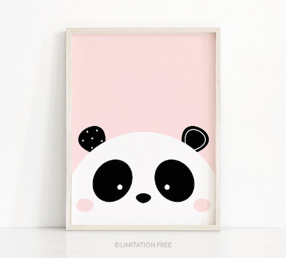 Panda Nursery Art Print for Girls' Room Decor