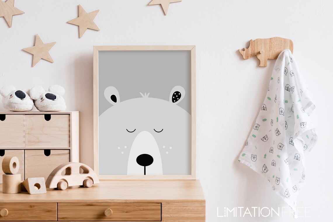 Bear Nursery Decor, Animal Art Print for Kids Room - Image 2