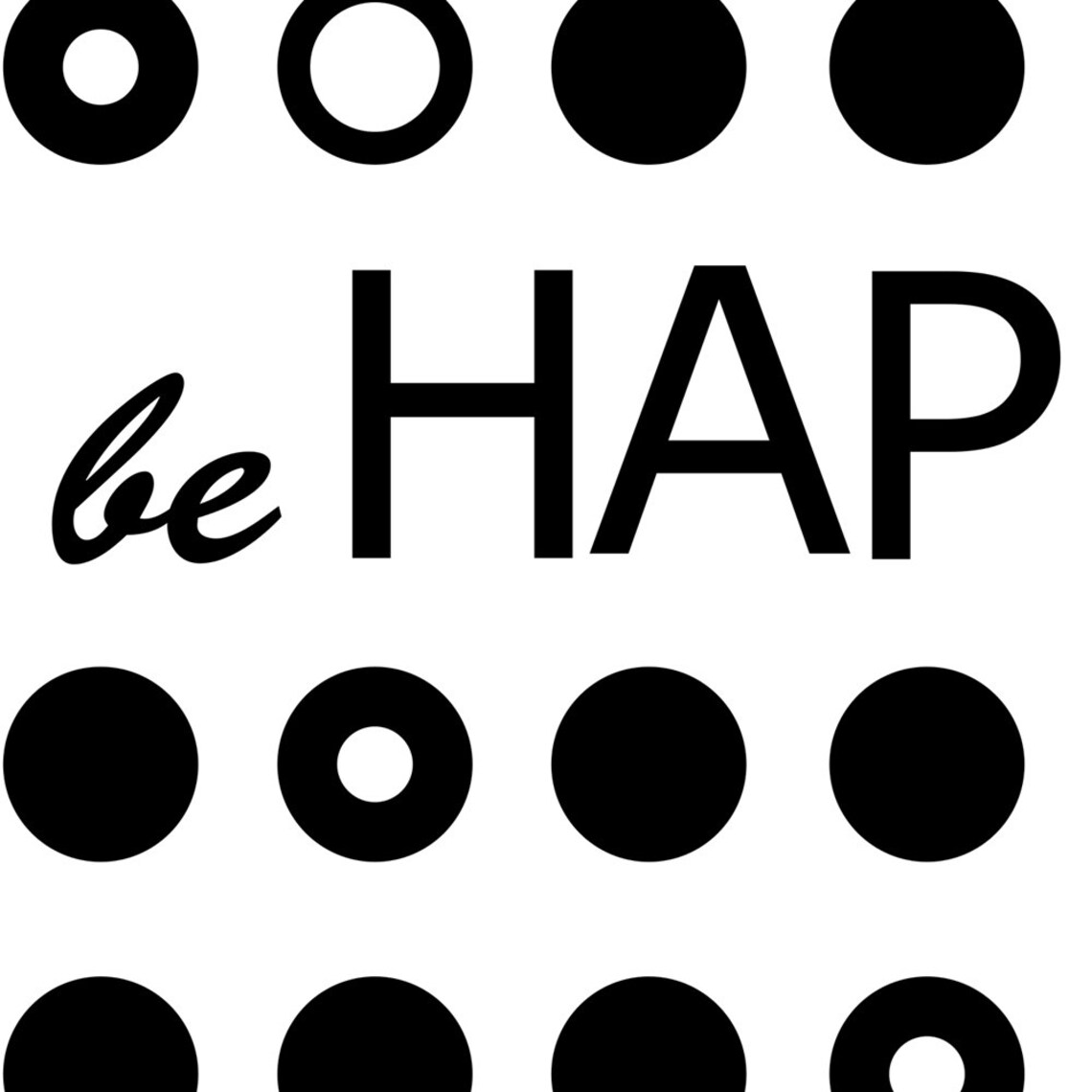 Be Happy Quote Art Print, Monochrome Nursery Decor - Image 3