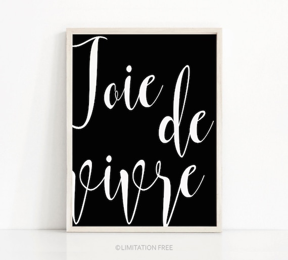 Joie De Vivre French Quote Typography Art Print