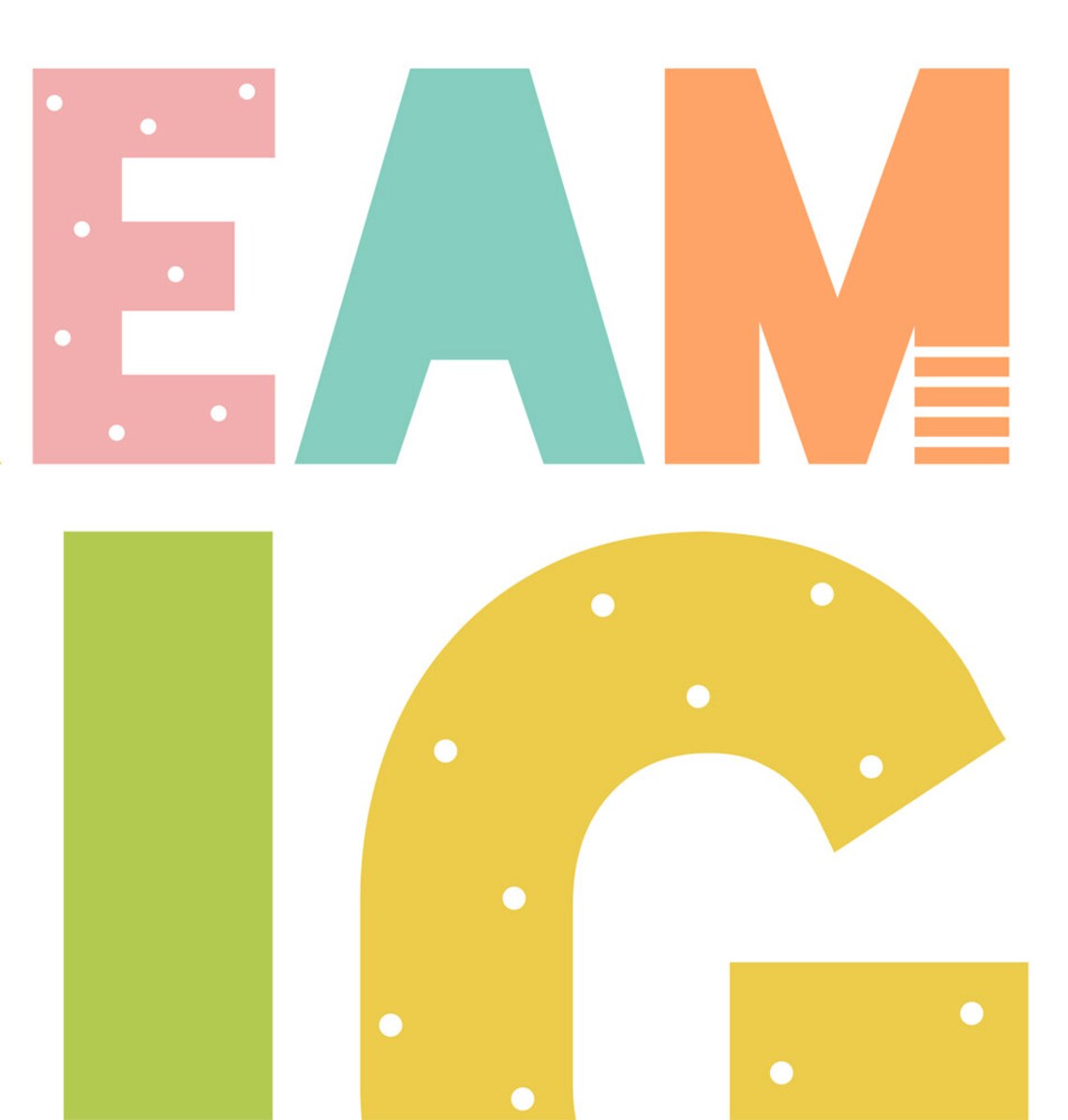 Dream Big Kids Art Print, Nursery Affirmation - Image 4