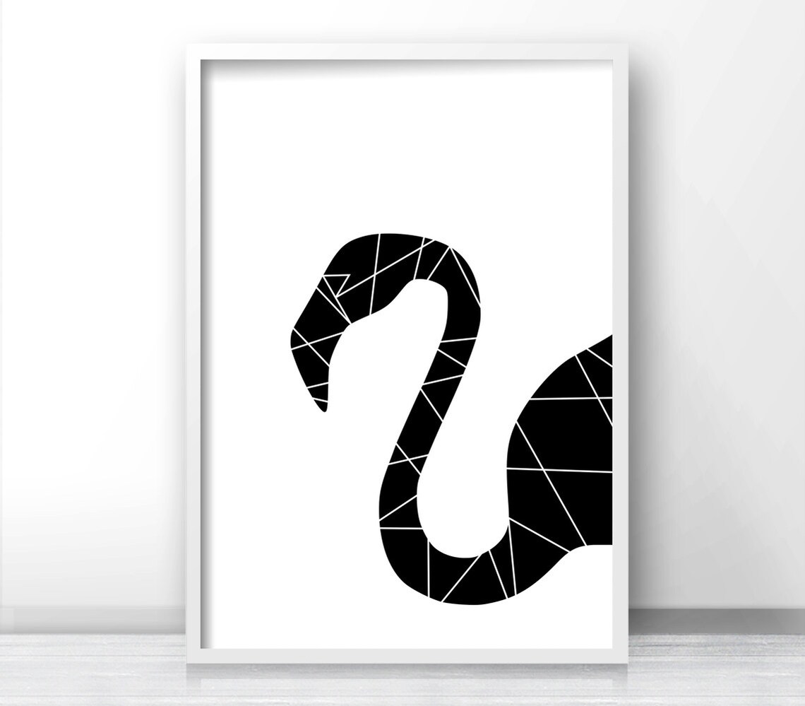 Flamingo Modern Art Print, Black and White Decor - Image 3
