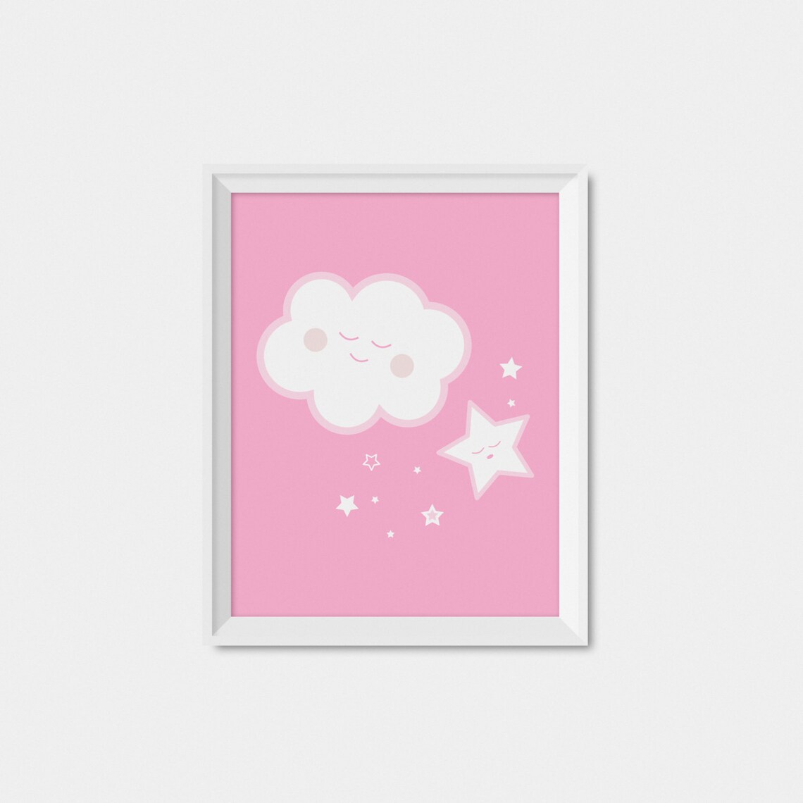 Pink Cloud Nursery Wall Art Print for Girl's Room - Image 2