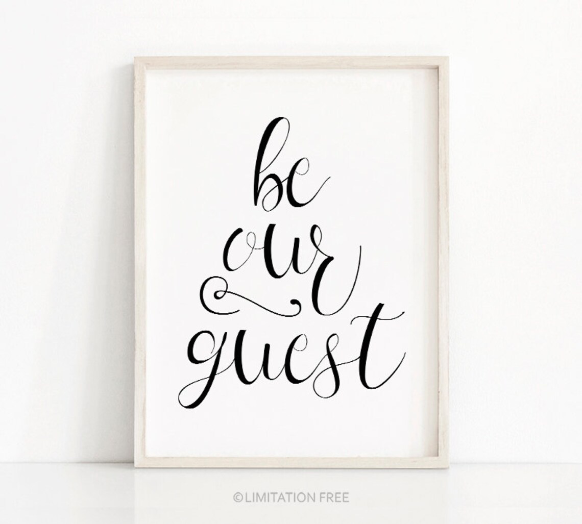 Be Our Guest Typography Art Print, Guest Room Decor