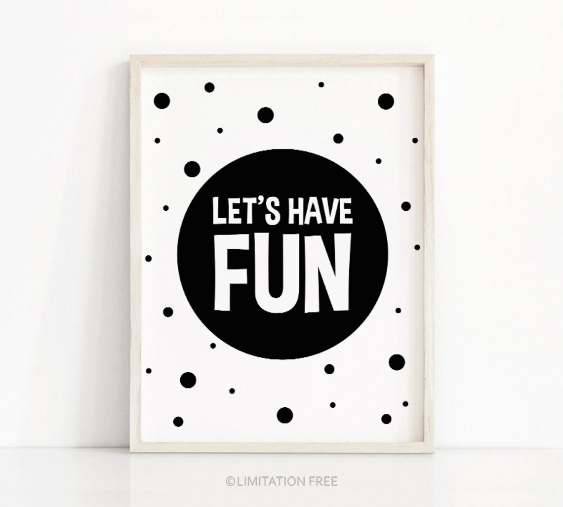 Monochrome Nursery Print, Black White Kids Art Print