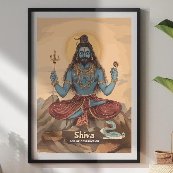 Shiva Poster, Ancient Hindu Mythology Art Print