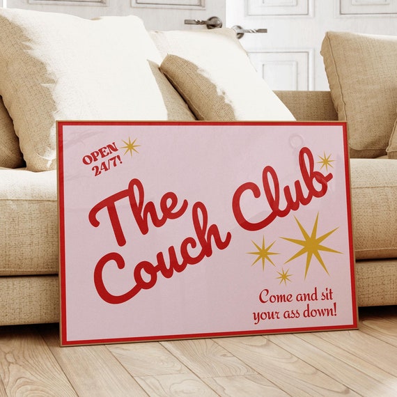 Couch Club Retro Bedroom Art Print