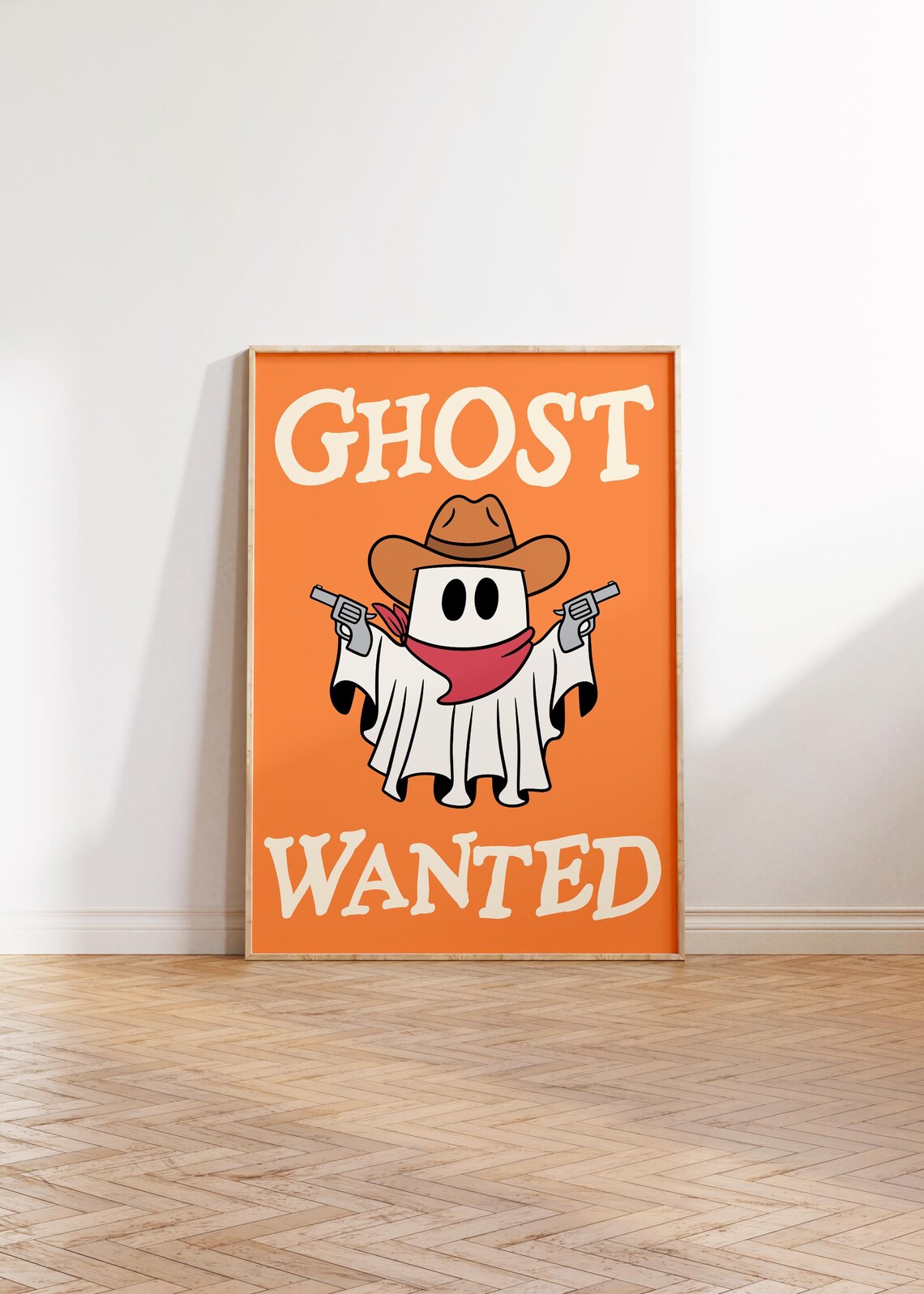 Ghost Wanted Minimalist Halloween Wall Art Print - Image 2