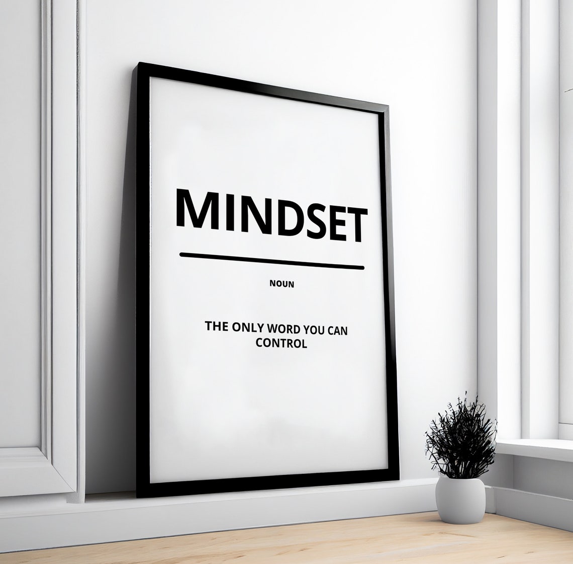 Mindset Minimalist White Dictionary Definition Motivational Poster