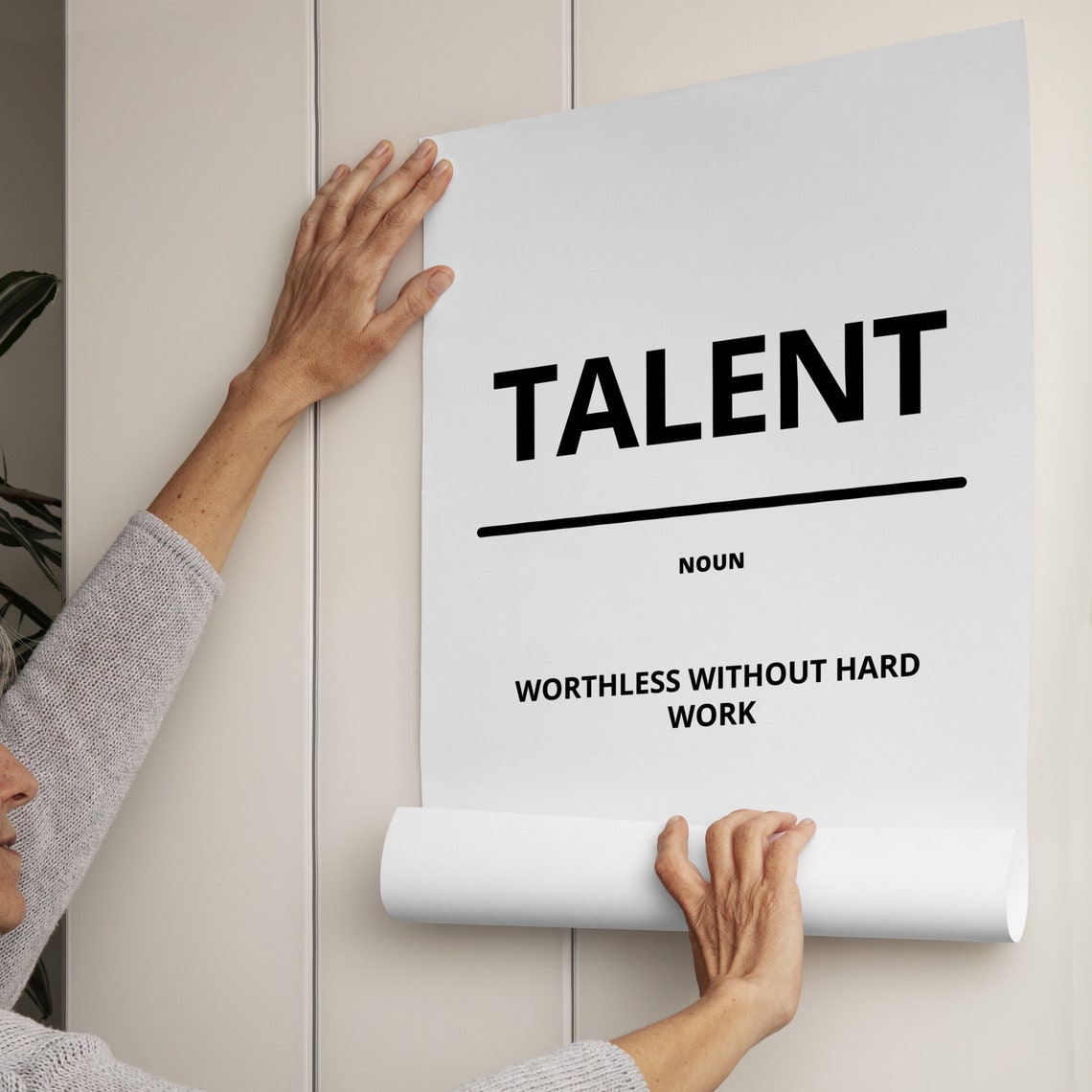 Talent Noun Definition Minimalist White Motivational Quote Poster - Image 2