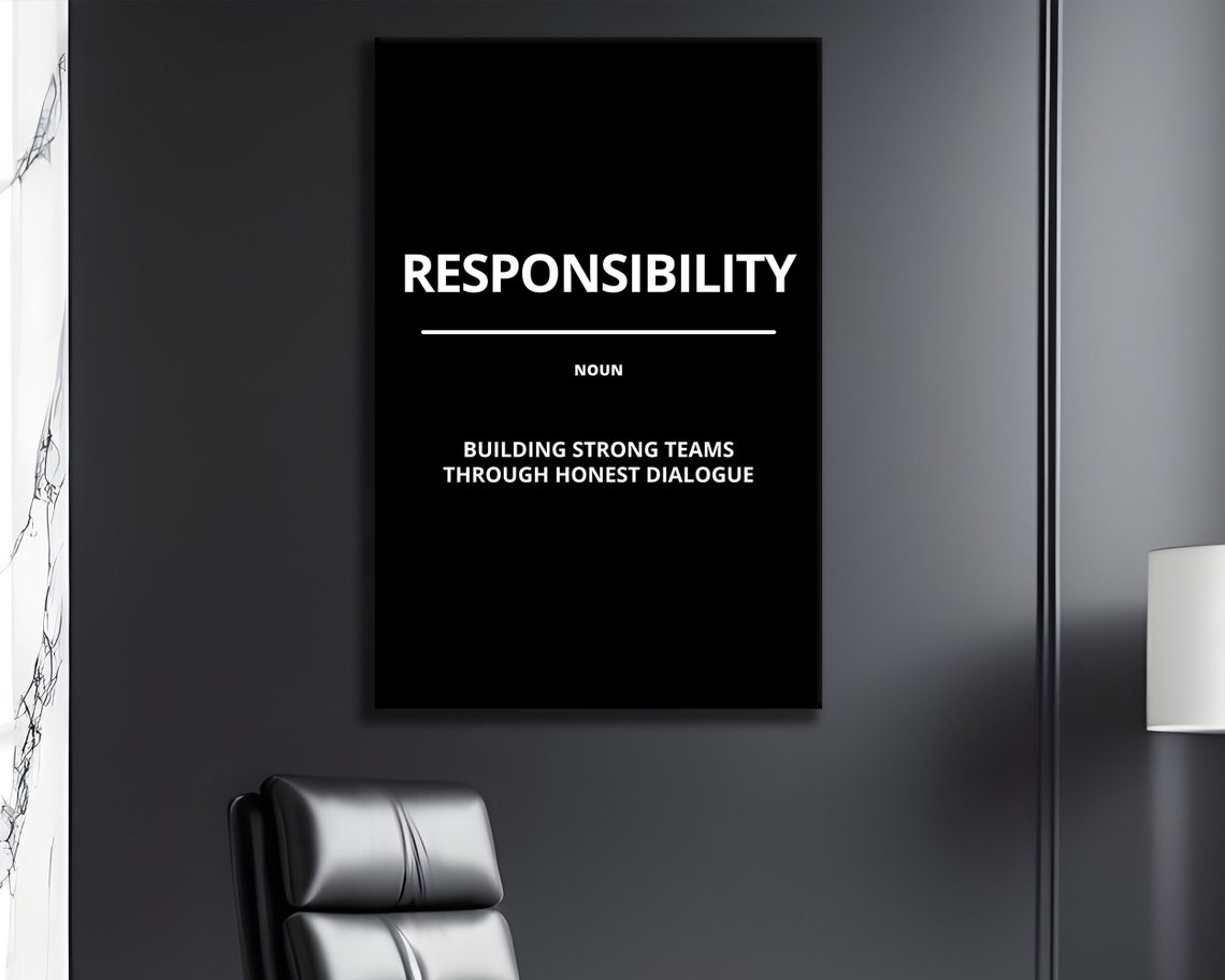 Responsibility Bold Black Dictionary Definition Motivational Poster