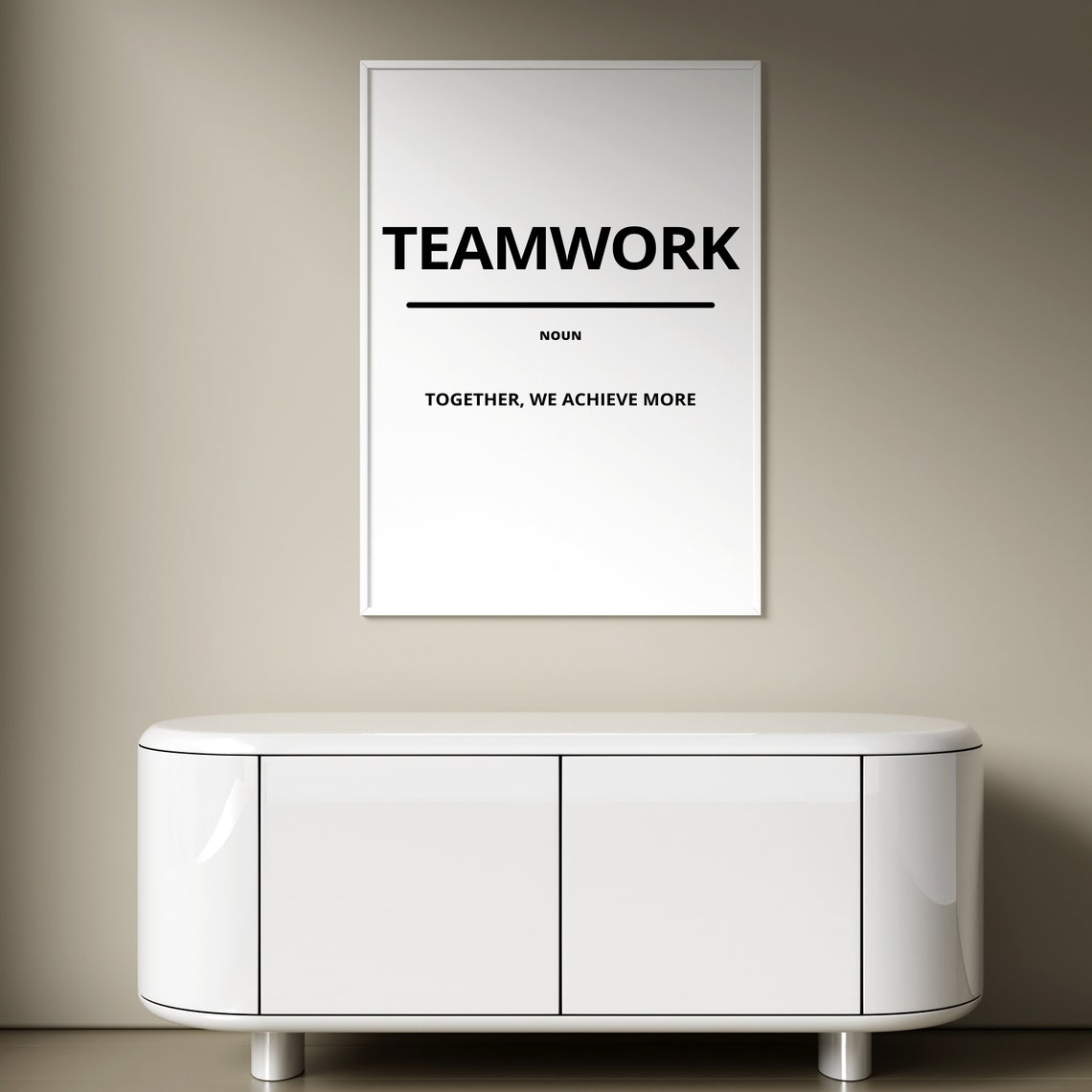 Teamwork Minimalist White Dictionary Definition Motivational Poster - Image 2