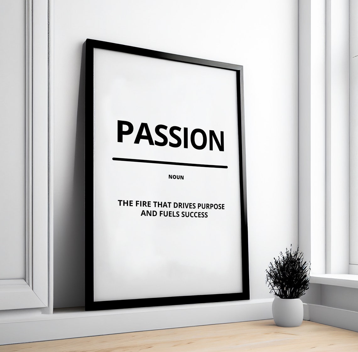 Passion Minimalist White Dictionary Definition Motivational Poster