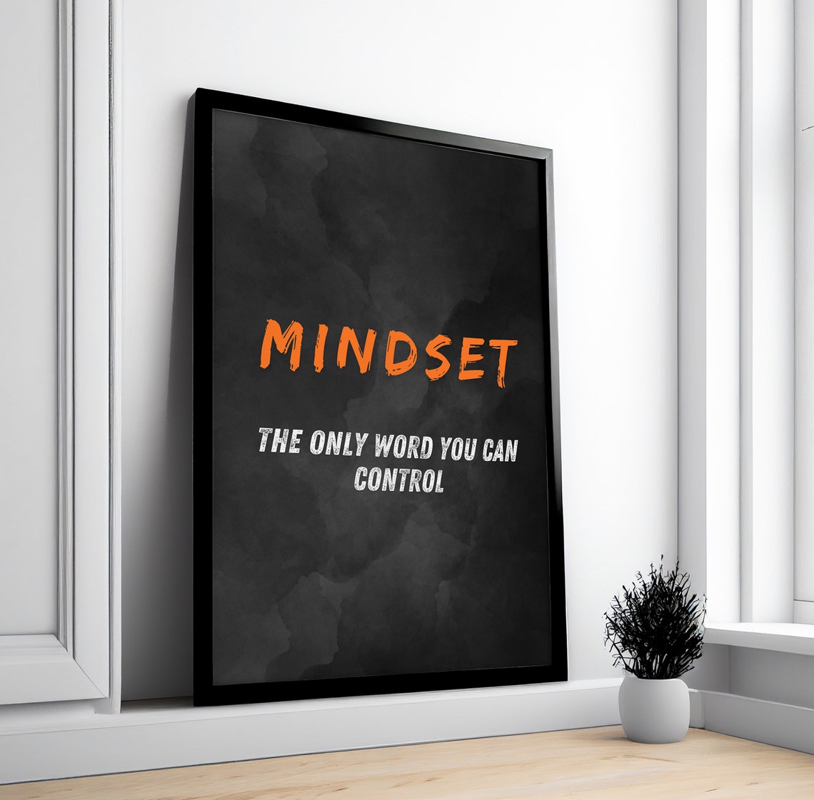 Mindset Orange Brushstroke Dictionary Definition Motivational Poster