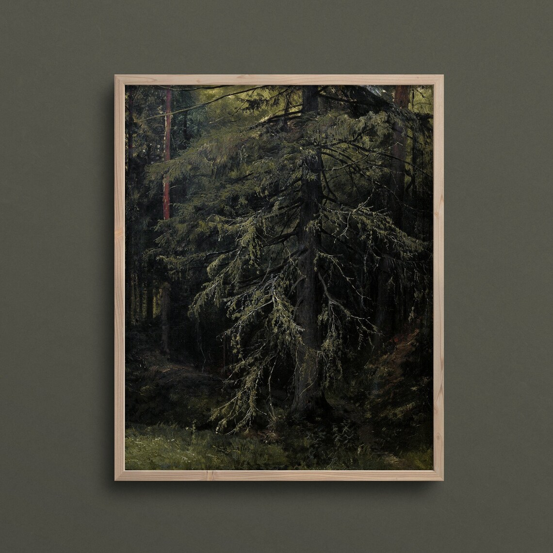 Withering Pine Moody Forest, Dark Forest Art Print