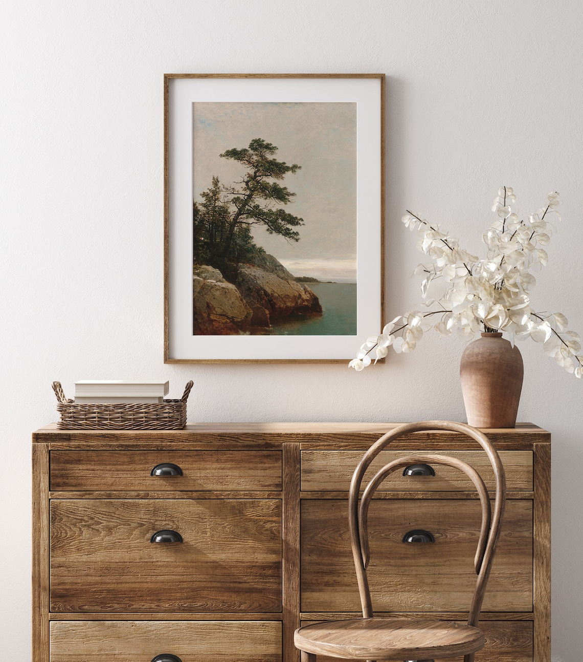 Oregon Coast Coastal Pine Vintage Ocean Art Print - Image 3