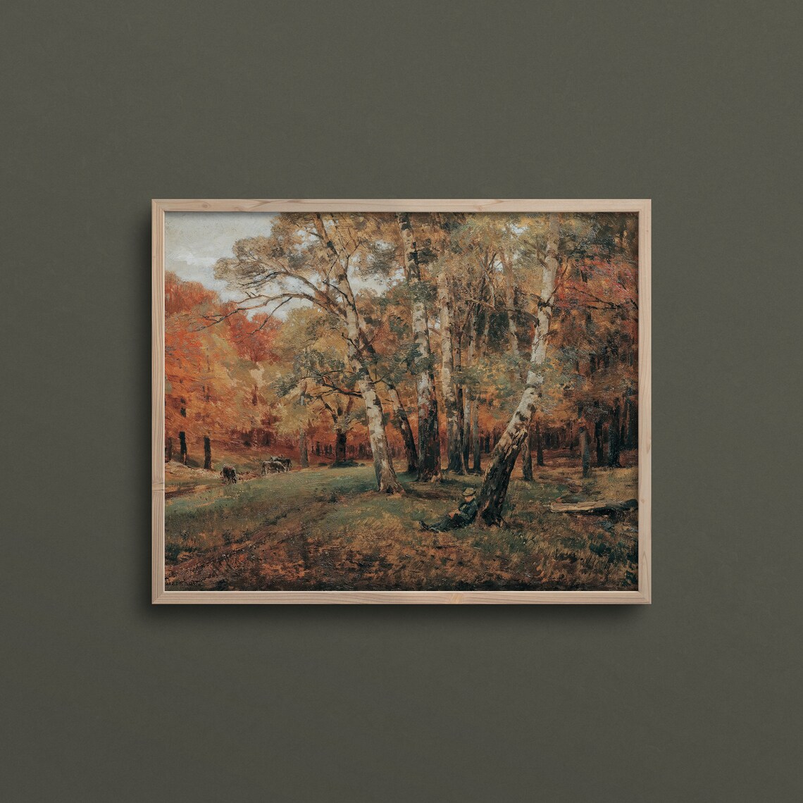 Colorful Autumn Trees, Moody Fall Wall Art Print - Image 3
