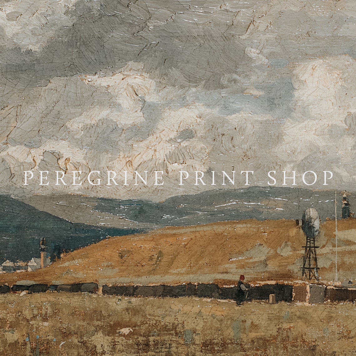Western Countryside Western Country Wall Art Western Landscape Countryside Landscape Oil Painting Vintage Landscape Painting L214 - Image 3