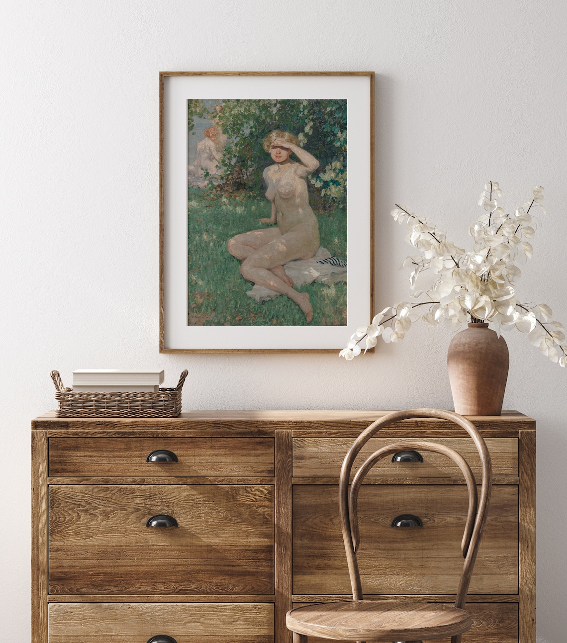 Vintage Nude Figure Art Print, Lake Day Study - Image 3