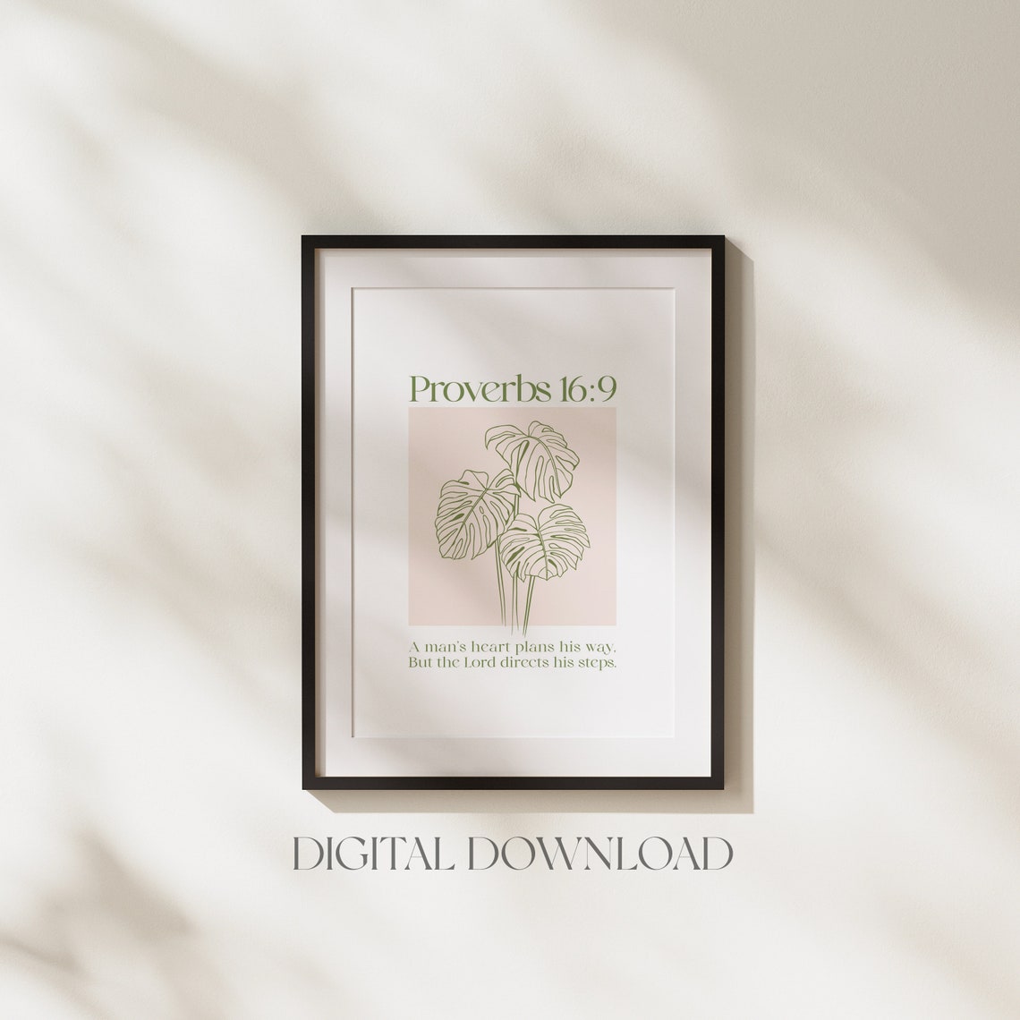 Proverbs 169 Bible Verse A Mans Heart Plans His Way But The Lord Directs His Steps Christian Wall Art Boho Christian Poster - Image 4