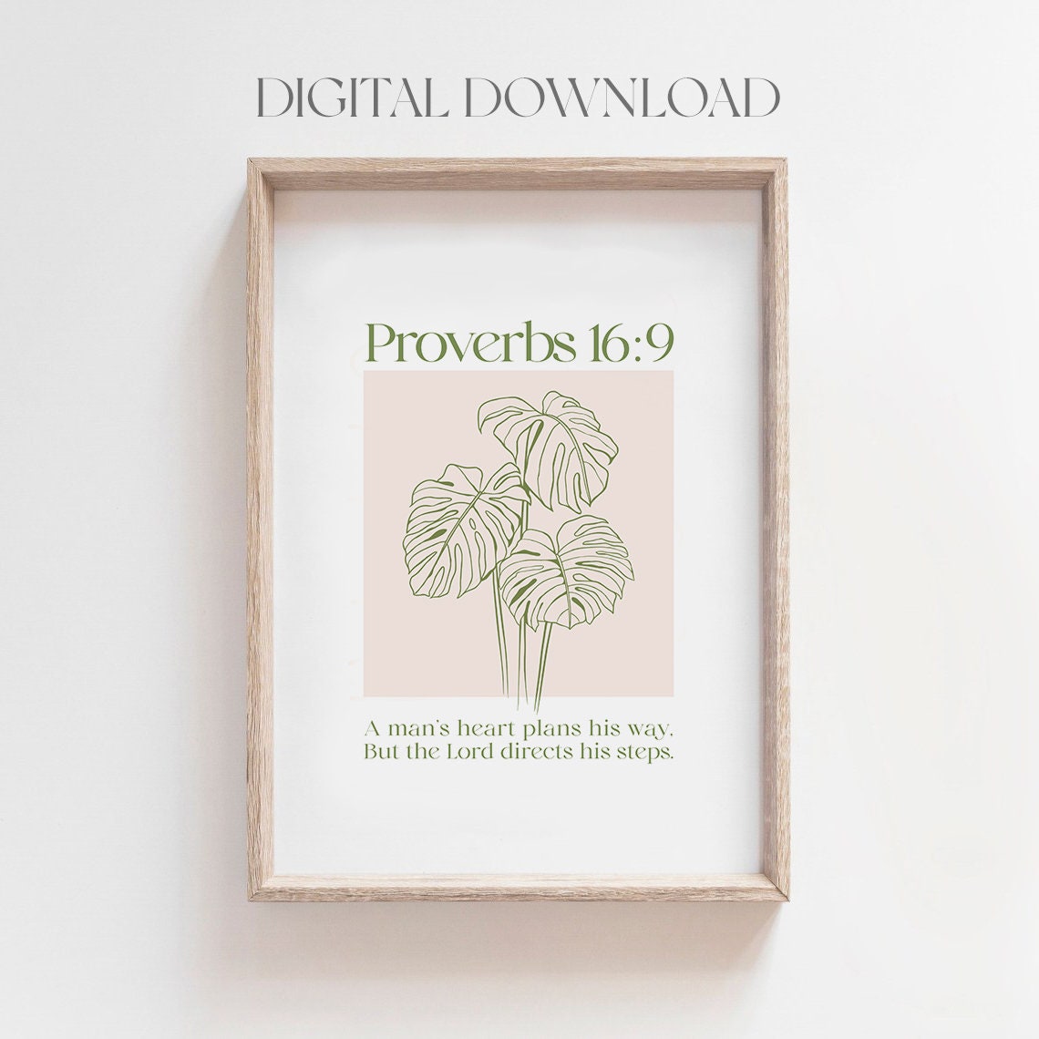 Proverbs 169 Bible Verse A Mans Heart Plans His Way But The Lord Directs His Steps Christian Wall Art Boho Christian Poster - Image 2