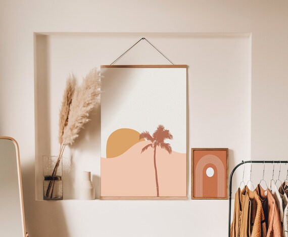 Boho Decor Boho Wall Art Bohemian Home Decor Vintage Burnt Orange Wall Art