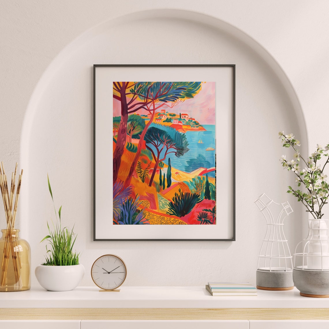 Fauvist Mediterranean Coast Landscape Poster With Pine Trees - Image 6