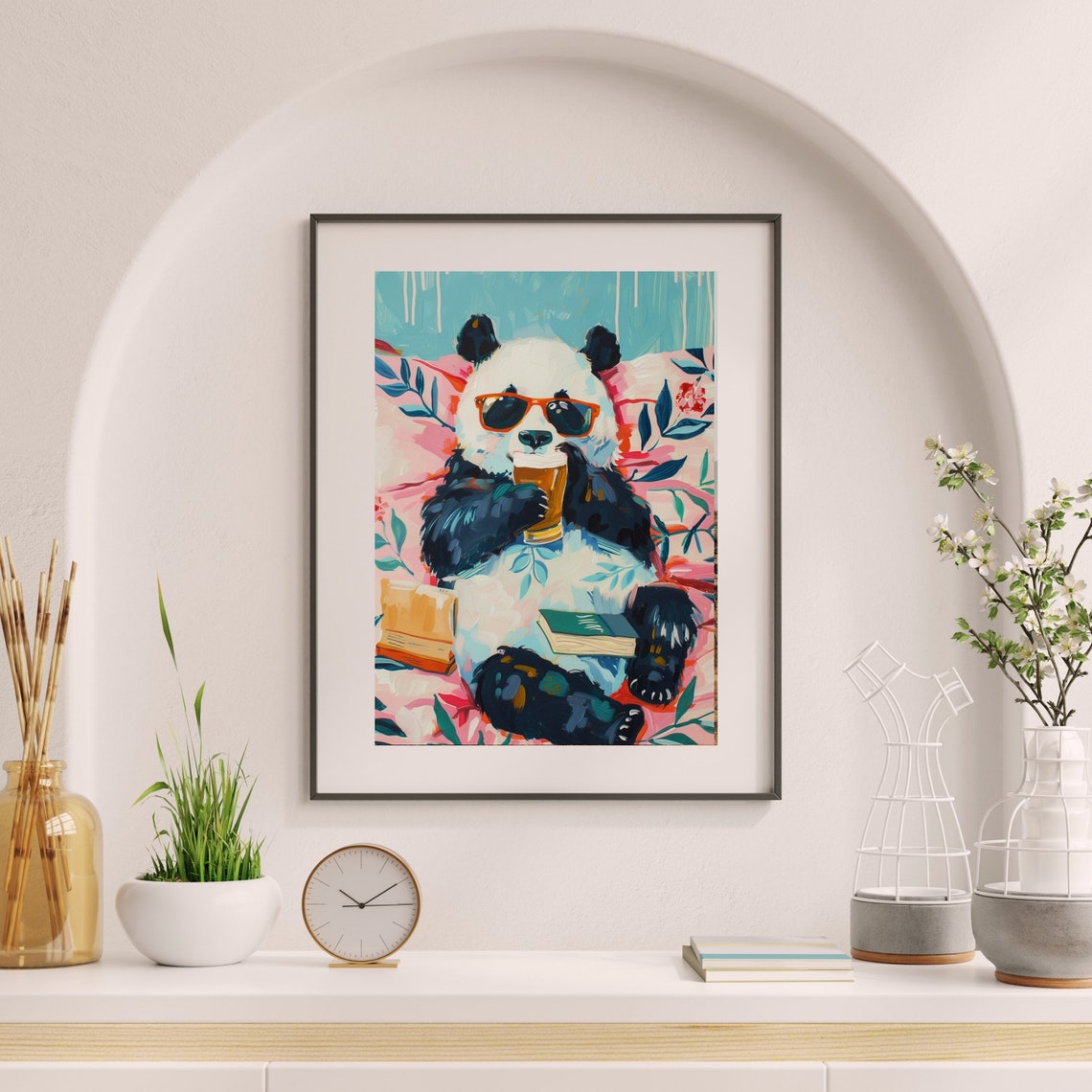 Funny Cool Panda in Sunglasses Drinking Beer Poster for Bar Decor - Image 6