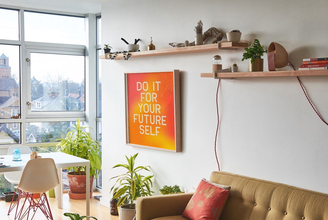 Do It for Your Future Self Orange Stencil Bold Quote Wall Poster - Image 6
