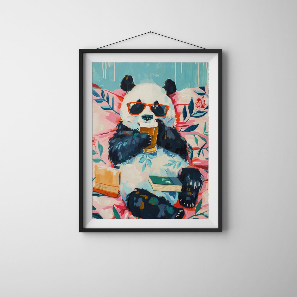 Funny Cool Panda in Sunglasses Drinking Beer Poster for Bar Decor - Image 4