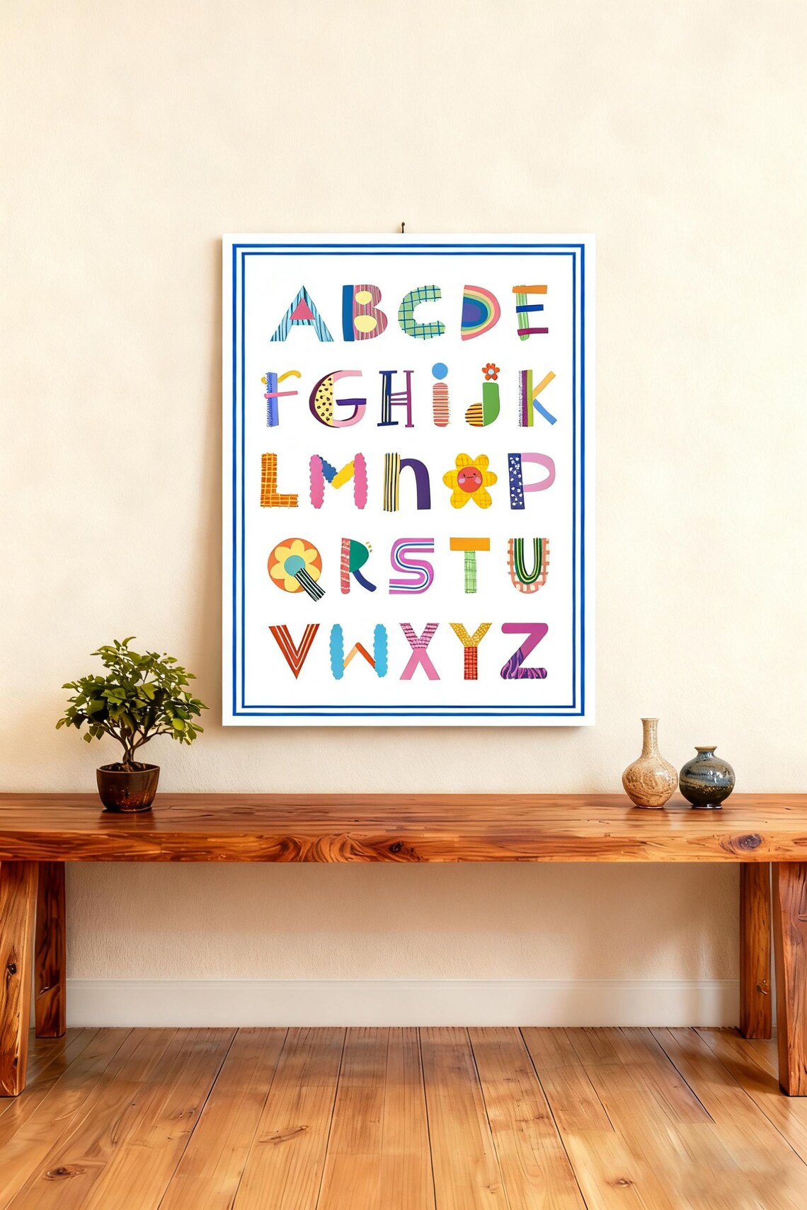 Colorful Alphabet Poster, Nursery Classroom Decor
