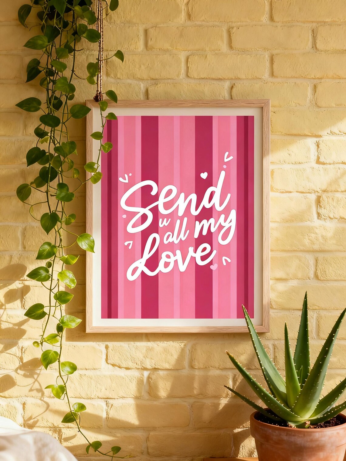 Send U All My Love Romantic Typography Poster