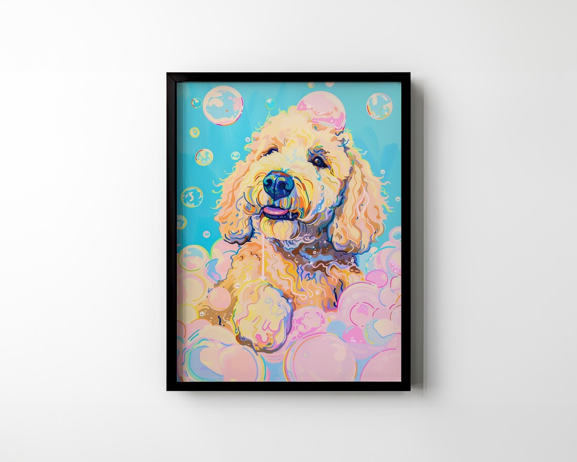Goldendoodle Bathroom Funny Dog Poster Print - Image 2