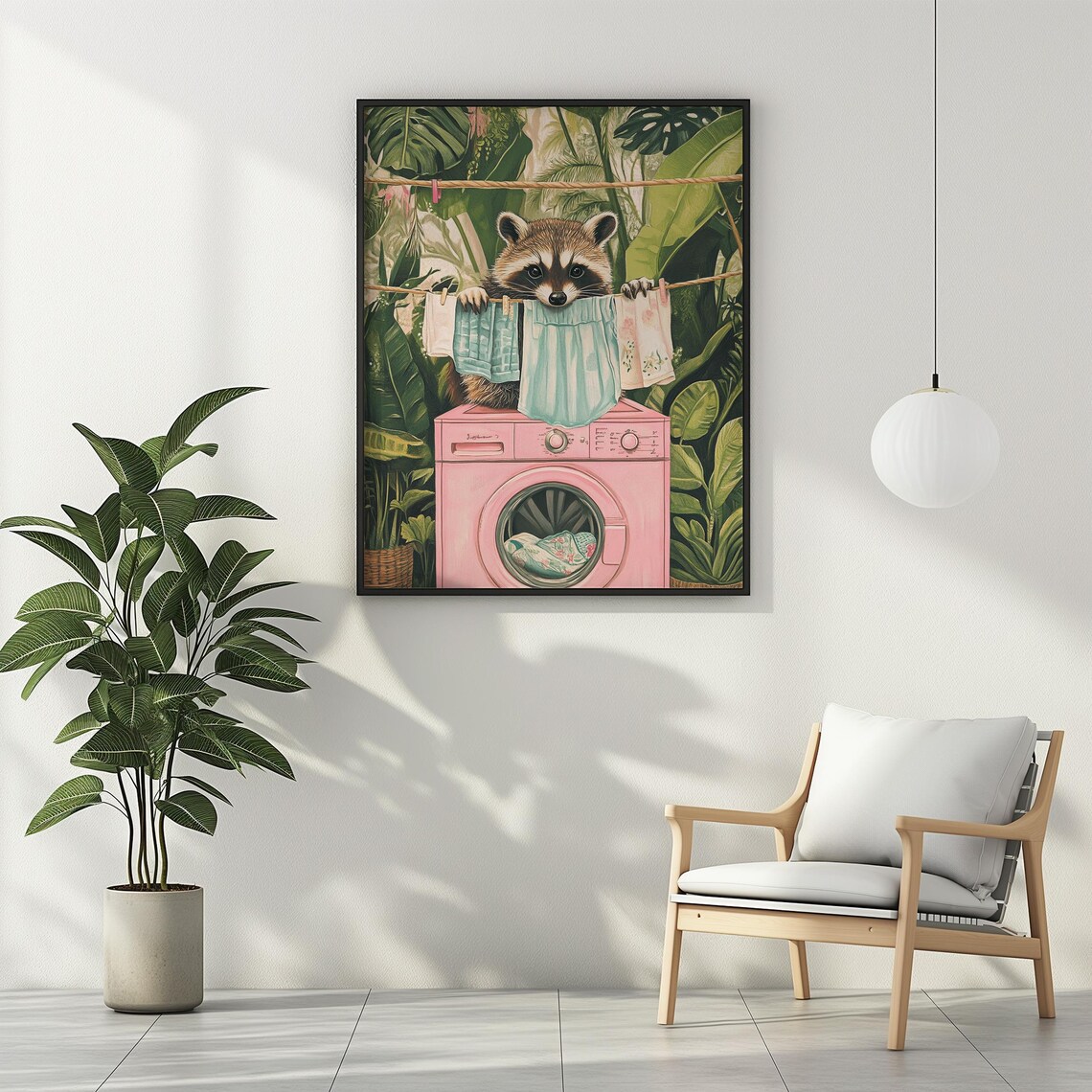 Raccoon Funny Laundry Room Wall Art Print - Image 3
