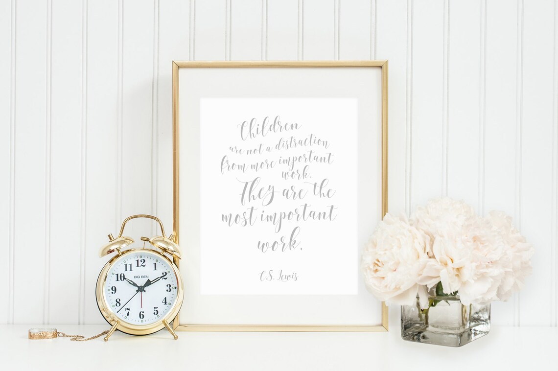 C. S. Lewis Quote Art Print, Children and Work